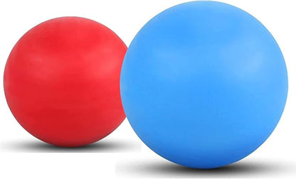 WOVTE 2 Pack Silicone Massage Lacrosse Balls for Sore Muscles, Shoulders, Neck, Back, Foot, Body, Deep Tissue, Myofascial Release, Trigger Point Therapy, Muscle Knots and Yoga Therapy (Blue Red)