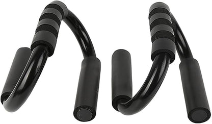 PRETYZOOM S-shaped Push up Rack with Black Handles, Pair of Fitness Push-up Stands for Chest and Core Training, Sturdy Steel Push-up Bars for Home Workout and Strength Training Equipment