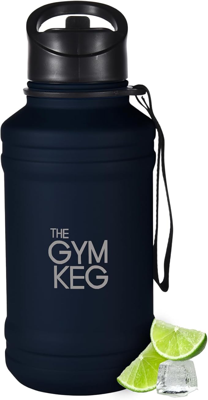 THE GYM KEG Stainless Steel Water Bottle - Leak-Proof, Insulated Beverage Container for Hot and Cold Drinks - Durable, Versatile and Kid-Safe - Keg Stainless Steel Bottle - New