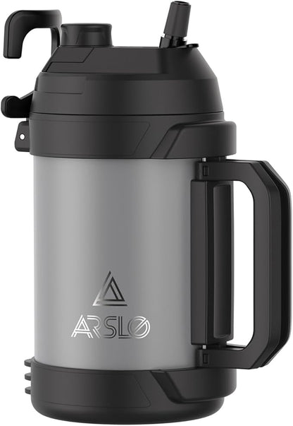 Sports Water Jug - Gallon Water Bottle - Large Insulated Stainless Steel Bottle for Gym, Workouts, Basketball, Football, Soccer - Keep Water Cold for Up To 24 Hours - 108 Ounce (Graphite)