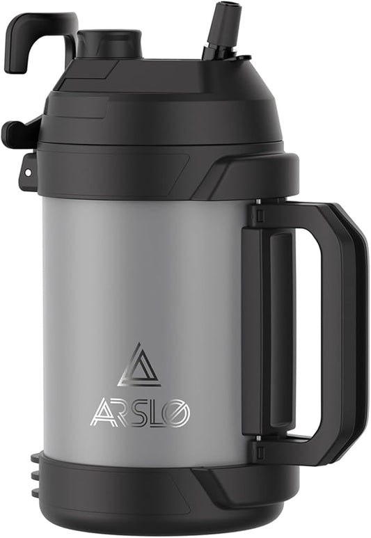 Sports Water Jug - Gallon Water Bottle - Large Insulated Stainless Steel Bottle for Gym, Workouts, Basketball, Football, Soccer - Keep Water Cold for Up To 24 Hours - 108 Ounce (Graphite)