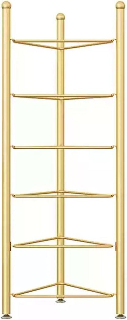 3/5/6/7 Tier Floor Stand Storage Organizer Exercise Half Balance Ball Storage Rack, Home Gym Workout Equipment for Bosu Slam Bowling Medicine Balls(Gold,6 Layer - 63in)