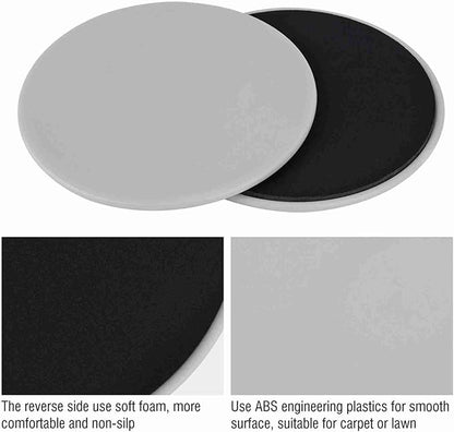 Fitness Gliding Disc 2PCS, Slider Sport Full Body Workout Core Stabilization, ABS Exercise Sliding Glidings Discs (Gray)