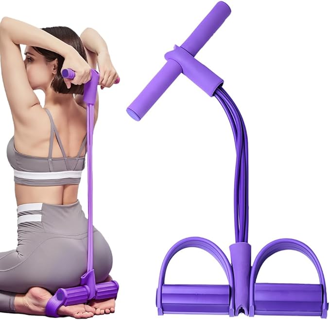 Yoga Sports Crunches Elastic Pull Rope, Pedal Resistance Bands with Handles, Multifunction Elastic Yoga Resistance Band, Home Exercise Equipment for Legs, Arms, Core Training