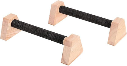 Colaxi 2 Pieces Push up Stands Pushup Handles Wood Exercise Calisthenics Bar Aerobics Anti Slip Parallettes Home Workout Equipment