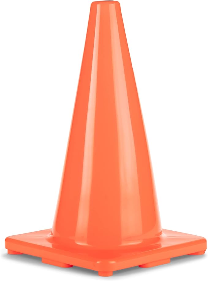 Champion Sports High Visibility Flexible Vinyl Cones for Sports Training, Agility Drills, Field & Gym Marking Sets