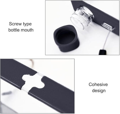 MiOYOOW Square Flat Water Bottle, Portable Transparent Sports Water Cup Reusable Memo Paper Bottles for Outdoor Travel Fitness Gym