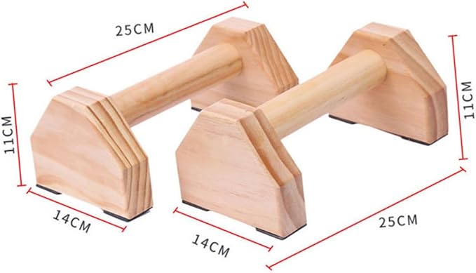 Push-up Bracket and Handstand Bar Set, Solid Wood Muscle Training Device, Non-slip Pushup Frame for Home Calisthenics and Strength Fitness Equipment