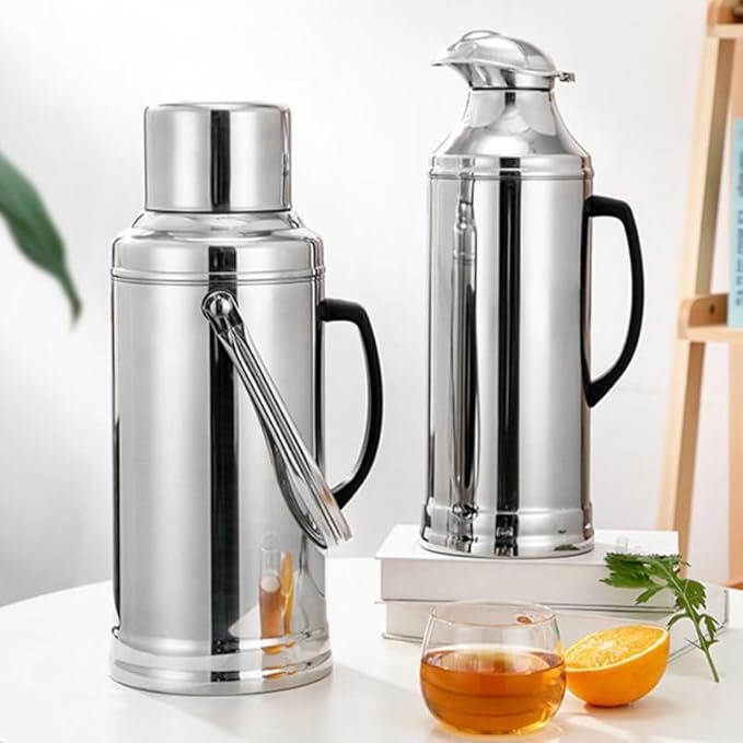 Insulated Water Bottle 3.2L Large Capacity Stainless Steel Flask Glass Inner Liner Vacuum Insulated for Beverages for Home Gym and Camping