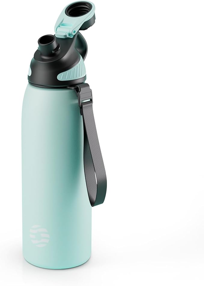 Fjbottle Insulated Stainless Steel Water Bottle, 32 Oz Leakproof Water Bottles, Ice Reusable Tumbler, Double Wall Vacuum Jug, Lightweight Durable for Traveling & Sports, Workout, 32oz