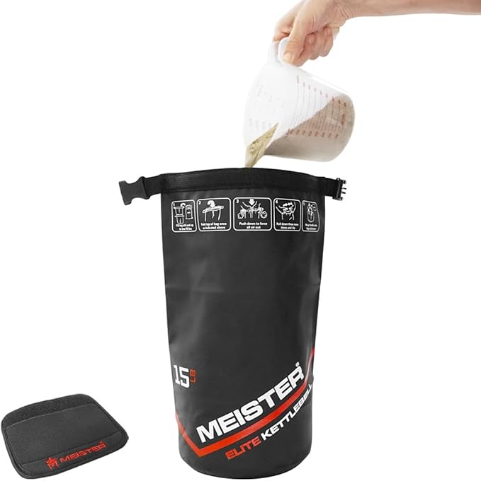 Meister Elite Portable Sand Kettlebell - Soft Sandbag Weight - 15lb / 6.8kg