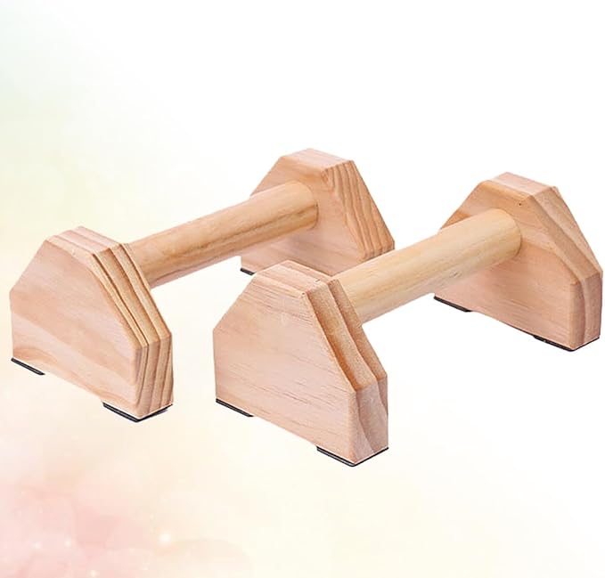 Homoyoyo Solid Wood Push-up Support and Handstand Bars Set, Exercise Equipment for Muscle Training and Home Calisthenics Strength Workout