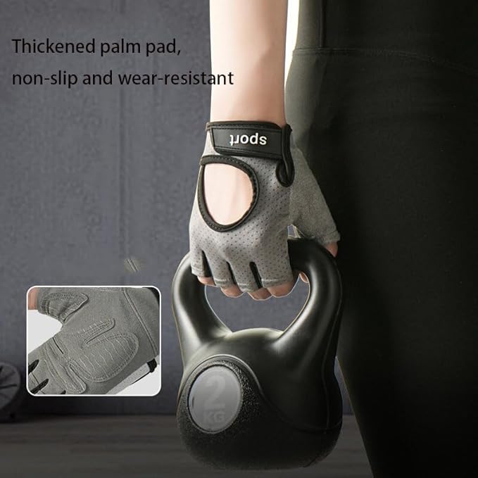INOGIH Lightweight and Breathable Fingerless-Gym-Gloves for Women - Exercise-Crossfit-Training Gloves for Workout