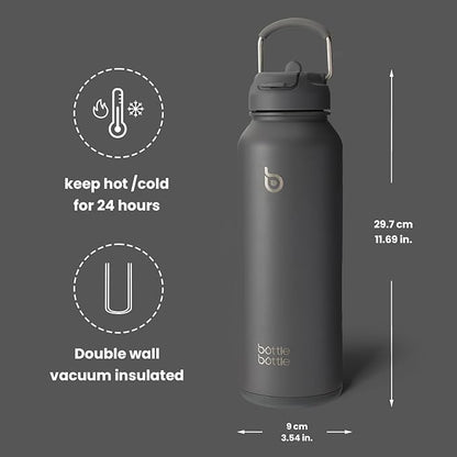 BOTTLE BOTTLE 40 oz sports water bottle stainless steel insulated water bottle with straw and pills holder