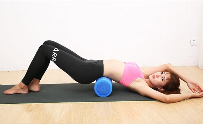 Luxshiny Yoga Roller Foam Massage Stick Epe Solid Balance Fitness Roller Pink 30x15cm for Muscle Pilates Exercise Yoga Accessories