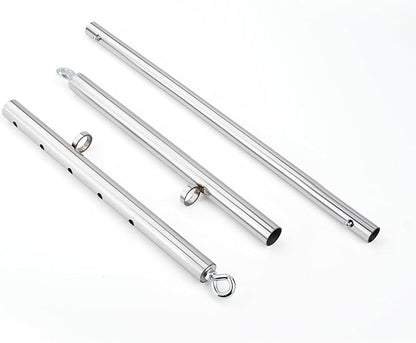 Spreader Bar Heavy Duty Stainless Steel Expandable Home Gym with 4pcs Furry Purple Adjustable Strap,Sports Aid Training Fitness Gear Pilates Aid Kit,Yoga Set