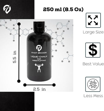 Liquid Chalk, Mess Free Gym Chalk for Weightlifting, Gymnastics, Rock Climbing, Dancing. Sweat Resistant and Long Lasting for Stronger Grip. Package May Vary.
