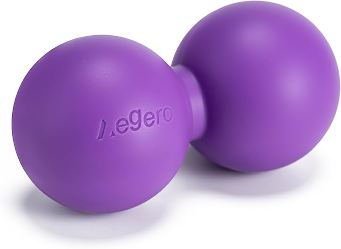 Peanut Massage Ball-Double Lacrosse Massage Ball, Mobility Ball for Myofascial Release,Yoga Therapy,Trigger Point Therapy,Muscle Knots and Acupoint Massage (Purple Firm Ball)