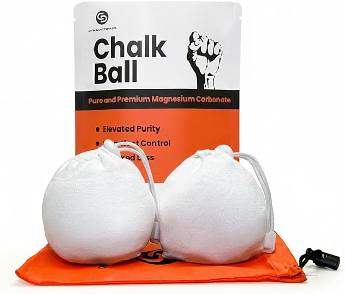 Climbing Chalk | Refillable Chalk Ball for Rock Climbing, Weight Lifting & Gymnastics | Storage Bag Included