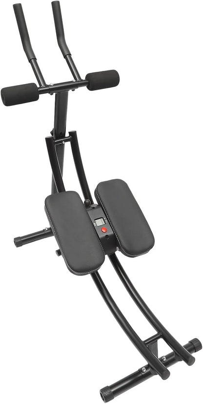 Ab Workout Equipment Coaster Abdominal Crunch Trainer with Intelligent Display, Core Strength Training Equipment for Home Fitness, Foldable Core Trainer for Abdominal, Black
