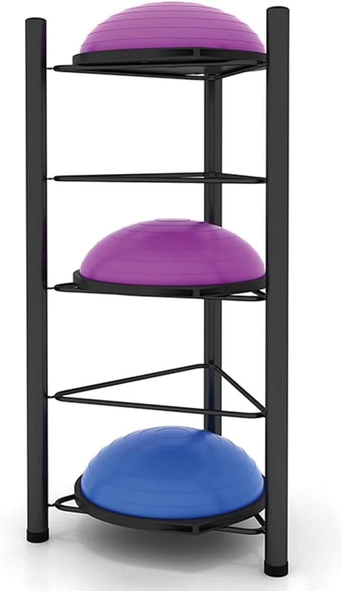 Balance Ball Half Rack 3/5/6/7 Tiers, Iron Half Exercise Balls Holder for Yoga Ball, Home Gym Studios Standing Balls Balance Trainer Shelf
