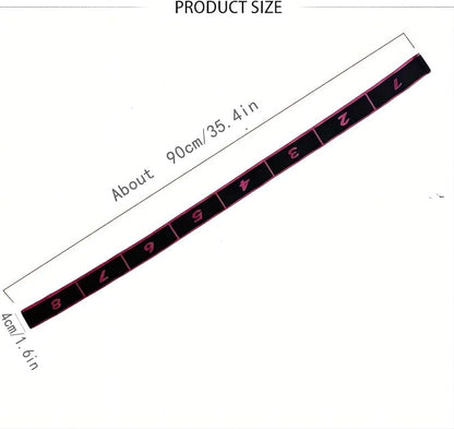 Fitness Resistance Band for Stretching and Yoga, Number Stretch Resistance Band with Clear Markings, 8-Section Elastic Training Bands for Yoga, Stretching, Pilates, Fitness
