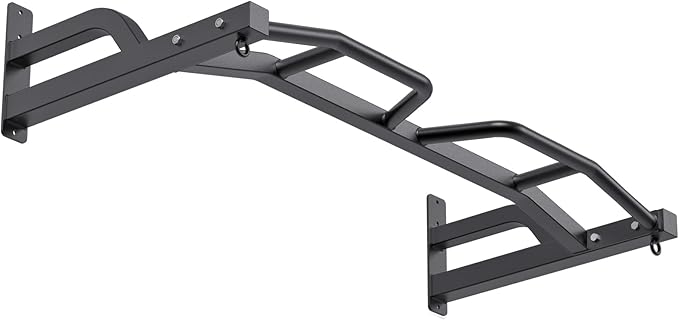 Kipika 48" Ceiling Mounted Pull Up Bar, Heavy Duty Multi-Grip Chin Up Bar,Mounted Pullup Bar, Adjustable Height, Pull Up Bands for Chin Ups & Body Stretching, Ideal for Home Gym and Strength Training