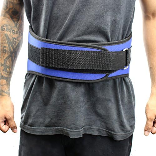 6" Nylon Power Weight Lifting Belt/Back Support Belt Blue