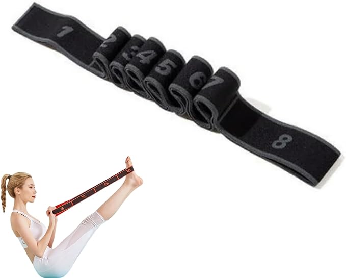 Fitness Resistance Band for Stretching and Yoga, Number Stretch Resistance Band with Clear Markings, 8-Section Elastic Training Bands for Yoga, Stretching, Pilates, Fitness