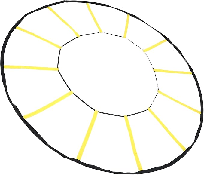Focket Speed Ladder, 12 Rungs Nylon Circle Footwork Training Equipment with Storage Bag for Reactive Drills and Skills