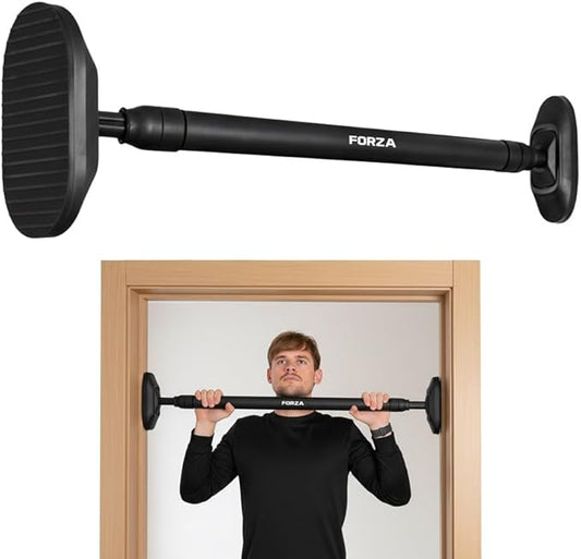 METIS Adjustable Pull Up Bar - Doorway Chin Up Bar | Home Gym Equipment & Indoor Fitness - Upper Body Workout | Comfortable Grips | No Screws Required (35-47in)