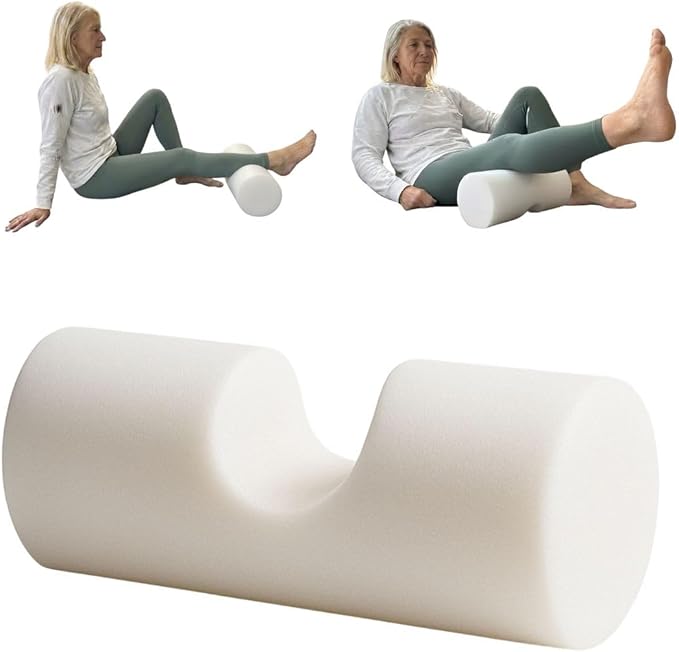 KneEXT Heel-Cup Foam Roll | Post-Surgery Knee Replacement Recovery Aid | Dual-Function Wedge for Terminal Knee Extension & Short Arc Quad Exercises