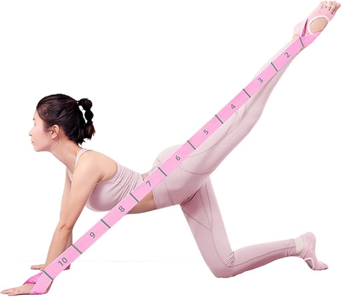 2-Pack Yoga Straps with 11 Loops - Adjustable Elastic Stretching Bands for Pilates, Dance, Ballet Gymnastics & Physical Therapy, Multifunctional Flexibility Exercise Equipment
