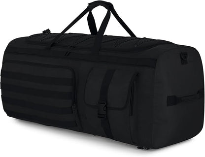Gonex 90L Large Duffel Bag for Men, Heavy Duty 3 in 1 Convertible Carry Travel Sports Duffle, with Tactical Loops, Shoe Compartment(Black)