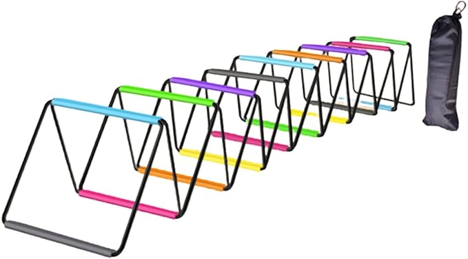 Agility Ladder with Jumping Obstacles, 12 Rung Speed Ladder & 6 Hurdles, Multipurpose Agility Training Equipment for Soccer, Rugby, Footwork Exercise