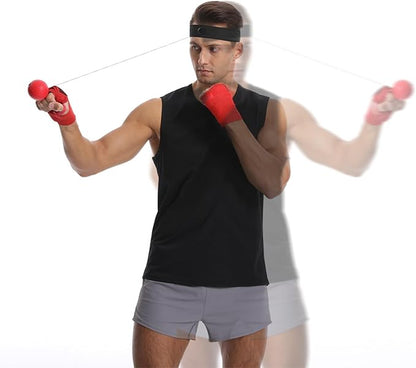 Boxing Reflex Ball Headband Set, Reaction Fitness Training, Boxing Reflex Ball with Adjustable Headband, Training Set with Material, Fitness Accessories, Equipment for Travel Dorm Gym Men Women