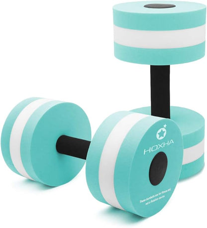 Aquatic Exercise Dumbell Set of 2 - Water Aerobic Exercise Foam Dumbbells Pool Resistance Fitness Equipment for Weight Loss