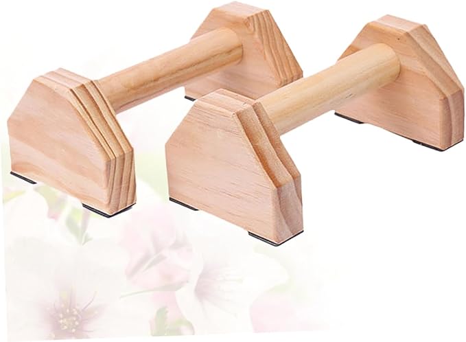 Solid Wood Handstand Bars and Push-up Frame Set for Muscle Training, Non-slip Fitness Equipment Pair for Home Calisthenics and Strength Workouts