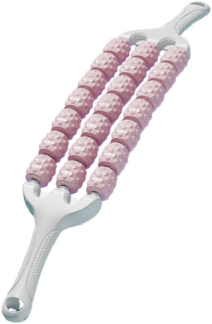 Muscle Roller Stick Body Massage Stick Portable Multiuse Comfortable Massage Roller for Home Gym Travel Park Garden Fitness- Pink