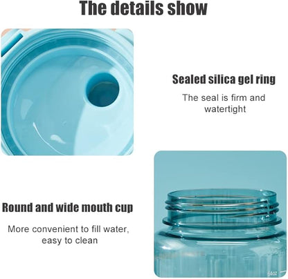 Water Bottle,Water Bottles,Gym Drinks Bottle,Sport Drinks Bottle, 2L Large Capacity with Straw Portable Water Bottles Fitness Bike Cup Summer Cold Water Jug with Time Mar