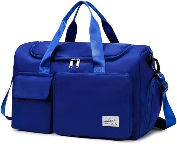 New Sports Tote Gym Travel Luggage Shopping Delivery Weekend Camping Overnight Bag (Jewelry blue)