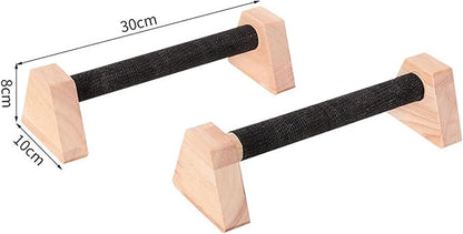 Colaxi 2 Pieces Push up Stands Pushup Handles Wood Exercise Calisthenics Bar Aerobics Anti Slip Parallettes Home Workout Equipment