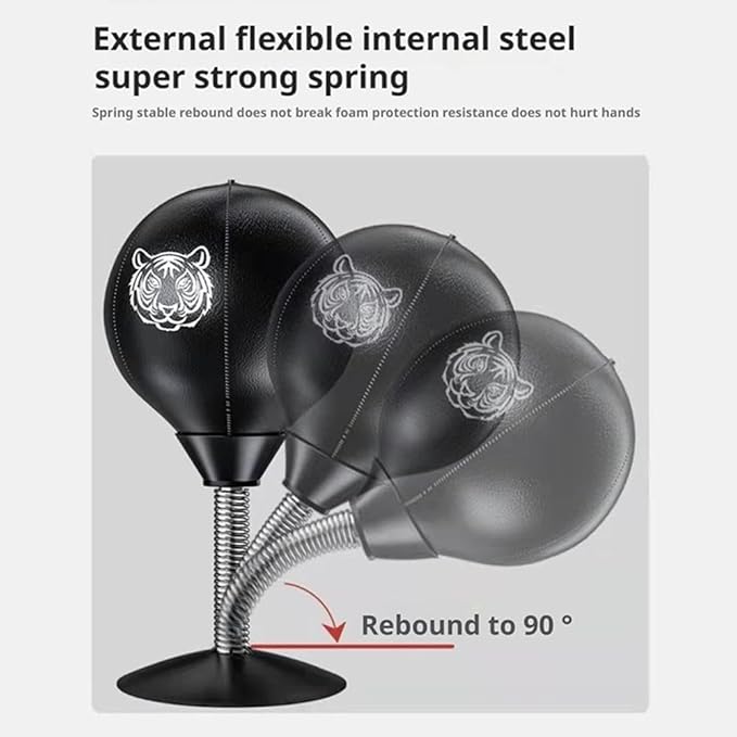 Desktop Punching Bag, Stress Buster with Suction Cup for Office Table and Counters,Super Strong Suction Speed Balls Heavy Duty Stress Relief Boxing Bag,Gag Gifts for Boss or Coworker