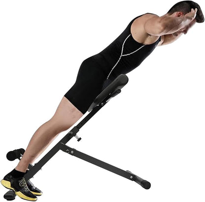 Hyperextension Bench with Adjustable Height and Back, Multi-functional Workout Bench, Back Extension Roman Chair