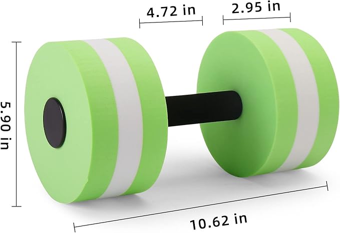 Carperipher Water Aerobics Set for Aquatic Exercise, Pool Fitness Equipment Foam Water Dumbbell Set, New Upgrade Aquatic Dumbbells and Foam Swim Aquatic Cuffs, Water Workout Fitness Tool