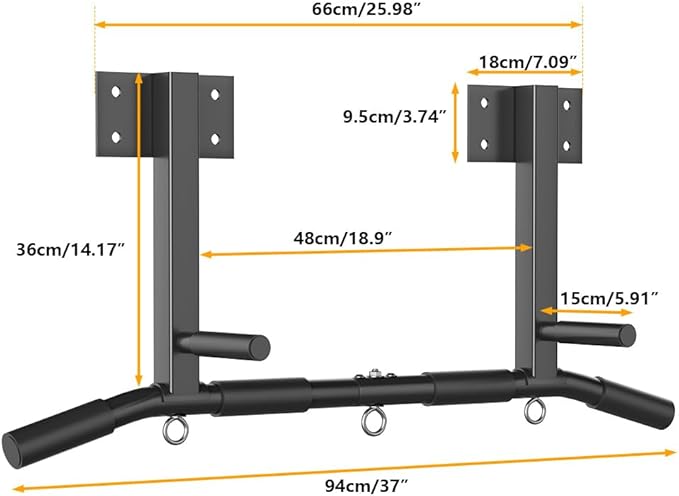 Wall Mount Pull Up Bar, Joist Beam Rafter Mount Pull-up Bar, Ceiling Mounted Chin Up Bar for Home Gym with Punching Bag Hanger