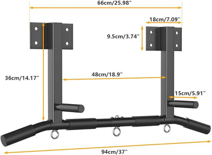 Wall Mount Pull Up Bar, Joist Beam Rafter Mount Pull-up Bar, Ceiling Mounted Chin Up Bar for Home Gym with Punching Bag Hanger