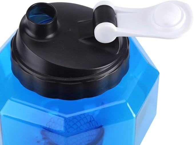 2.2L Dumbbell Shaped Exercise Water Bottle, Large Capacity Fitness Gym Training Bottle with Handle Leakproof Sports Hydration Jug for Running, Cycling, Yoga, Outdoors (Blue)