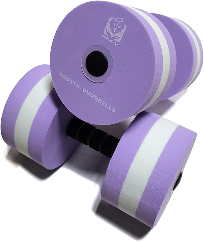 davidamy's gift Upgrade Water Aerobic Exercise Foam Dumbbells Pool Resistance 1 Pair, Water Fitness Exercises Equipment for Weight Loss