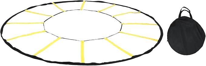 Keenso Circular Speed Ladder, Nylon Agility Trainer for Soccer and Basketball, 12 Rungs Enhance Footwork and Speed Control for Outdoor or Indoor Training